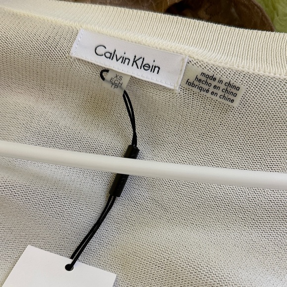 Calvin Klein Cream Ruffle Sleeve Cardigan new Xsmall - Picture 2 of 4